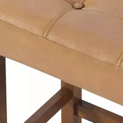 Outlet Kirklands Home Faux Leather Madison Walnut Counter Stool Tan