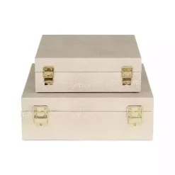 Outlet Kirklands Home Faux Shagreen 2-pc. Square Decorative Boxes Tan