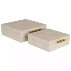 Outlet Kirklands Home Faux Shagreen 2-pc. Square Decorative Boxes Tan
