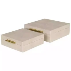 Outlet Kirklands Home Faux Shagreen 2-pc. Square Decorative Boxes Tan