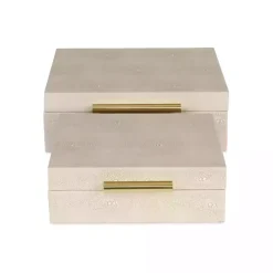 Outlet Kirklands Home Faux Shagreen 2-pc. Square Decorative Boxes Tan