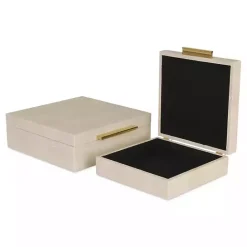 Outlet Kirklands Home Faux Shagreen 2-pc. Square Decorative Boxes Tan