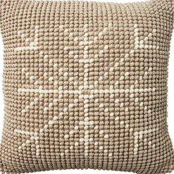 Online Kirklands Home Looped Snowflake Pillow Tan