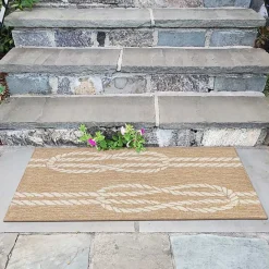 Best Kirklands Home Nautical Rope Indoor/Outdoor Area Rug, 2x3 Tan
