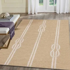 Best Kirklands Home Nautical Rope Indoor/Outdoor Area Rug, 2x3 Tan