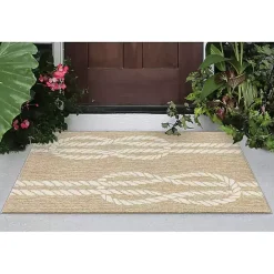 Best Kirklands Home Nautical Rope Indoor/Outdoor Area Rug, 2x3 Tan