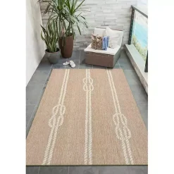 Best Kirklands Home Nautical Rope Indoor/Outdoor Area Rug, 2x3 Tan
