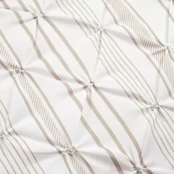 Best Kirklands Home Tan Pintuck Stripe Full/Queen 5-pc. Comforter Set