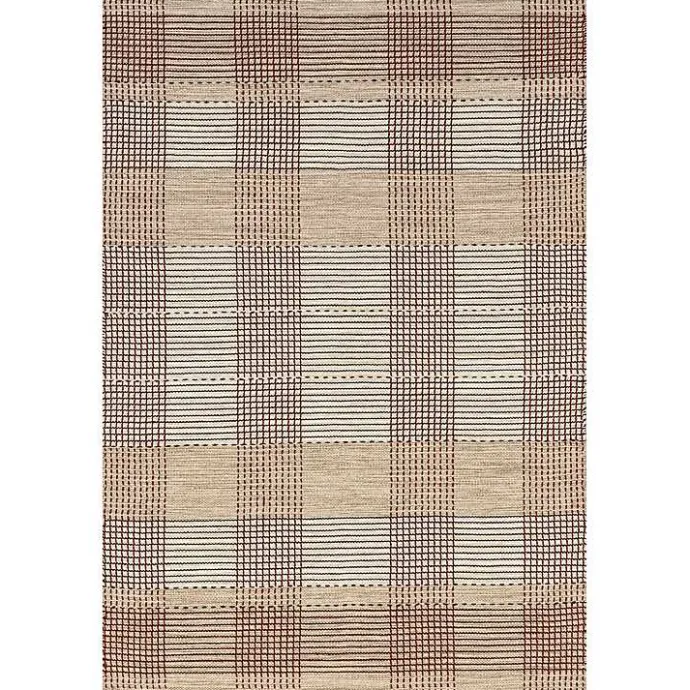 Sale Kirklands Home Plaid Emily Henderson x RugsUSA Area Rug, 4x6 Tan