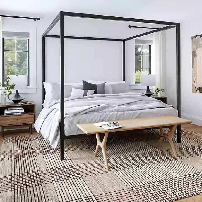 Sale Kirklands Home Plaid Emily Henderson x RugsUSA Area Rug, 4x6 Tan