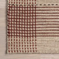 Sale Kirklands Home Plaid Emily Henderson x RugsUSA Area Rug, 4x6 Tan