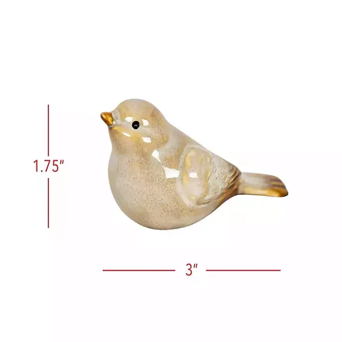 Hot Kirklands Home Porcelain Bird Figurines, Set of 4 Tan
