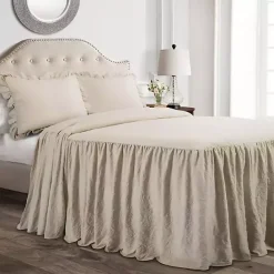 New Kirklands Home Ruffle Skirt 3-pc. King Comforter Set Tan