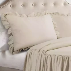 New Kirklands Home Ruffle Skirt 3-pc. King Comforter Set Tan