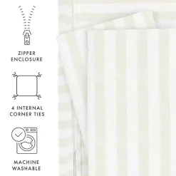 Outlet Kirklands Home Tan Rugged Stripe 2-pc. Twin Duvet Cover Set