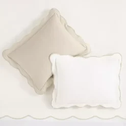 Discount Kirklands Home Tan Scallop Edge 3-pc. Full/Queen Duvet Cover Set