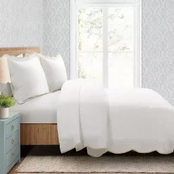 Online Kirklands Home Tan Scalloped Edge 3-pc. King Comforter Set