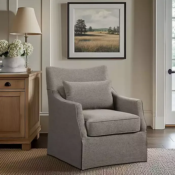 Sale Kirklands Home Skirted Swivel Martha Stewart Accent Chair Tan