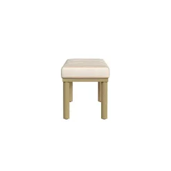 Best Kirklands Home Tan Striped Upholstered Wood Leg Bench