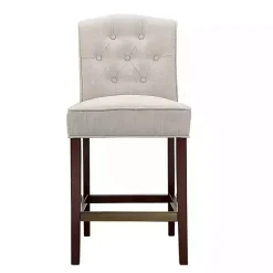 Hot Kirklands Home Tufted Upholstered Wood Counter Stool Tan