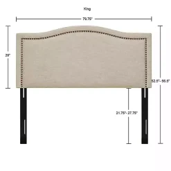 Outlet Kirklands Home Upholstered Augusta King Headboard Tan