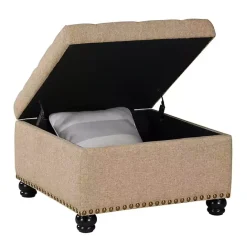 Sale Kirklands Home Upholstered Ava Coffee Table Ottoman Tan