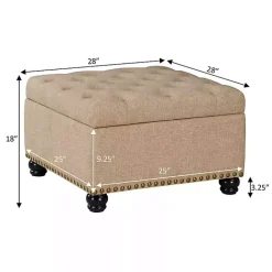 Sale Kirklands Home Upholstered Ava Coffee Table Ottoman Tan