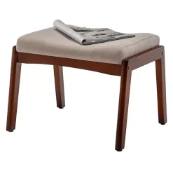 Sale Kirklands Home Upholstered Natasha Ottoman Stool Tan