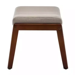 Sale Kirklands Home Upholstered Natasha Ottoman Stool Tan