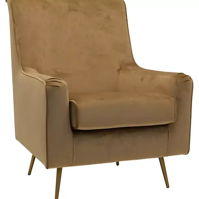 Best Kirklands Home Velvet Lana Accent Chair Tan