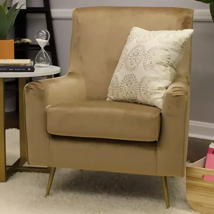 Best Kirklands Home Velvet Lana Accent Chair Tan