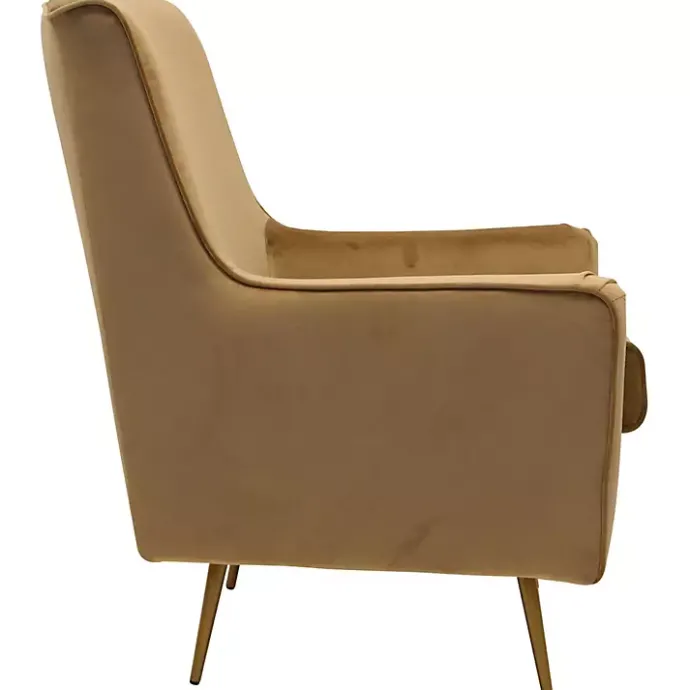Best Kirklands Home Velvet Lana Accent Chair Tan
