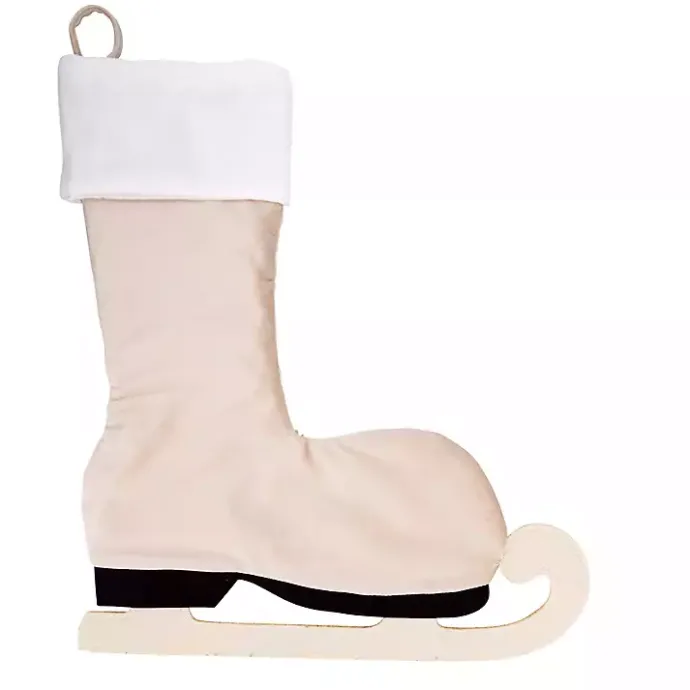 Outlet Kirklands Home Winter Skate Stocking Tan