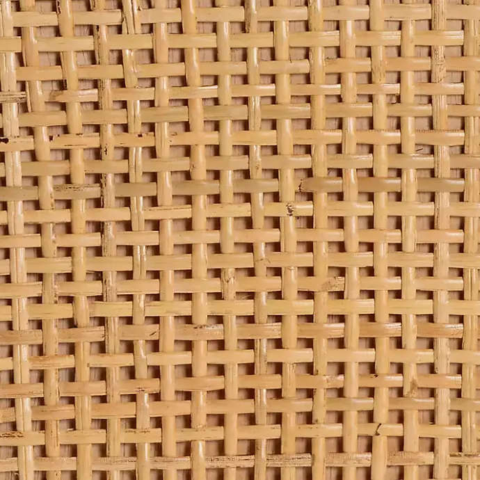 Outlet Kirklands Home Woven Rat and Wood Cabinet Tan