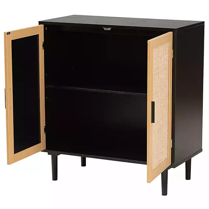 Outlet Kirklands Home Tara Two-Tone Espresso Rattan Cabinet