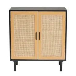 Outlet Kirklands Home Tara Two-Tone Espresso Rattan Cabinet