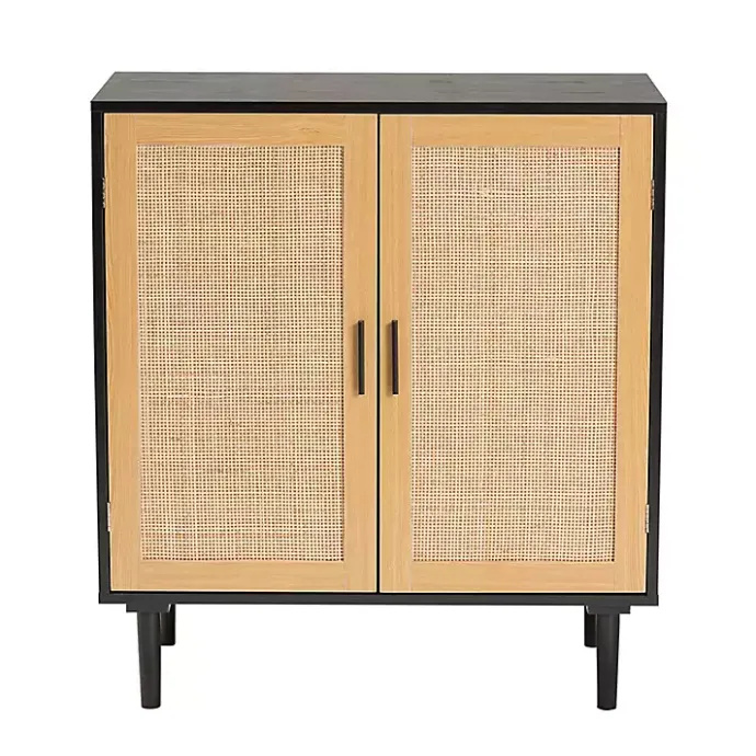 Outlet Kirklands Home Tara Two-Tone Espresso Rattan Cabinet