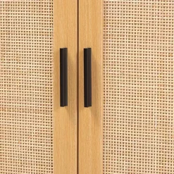Outlet Kirklands Home Tara Two-Tone Espresso Rattan Cabinet