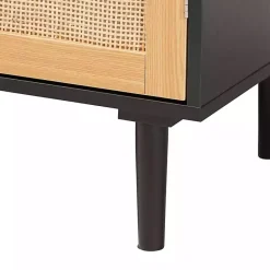 Outlet Kirklands Home Tara Two-Tone Espresso Rattan Cabinet