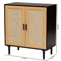 Outlet Kirklands Home Tara Two-Tone Espresso Rattan Cabinet