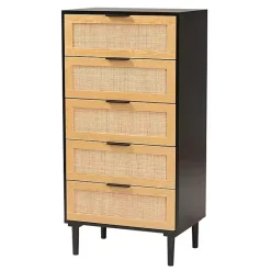 Best Kirklands Home Tara Two-Tone Espresso Rattan Chest