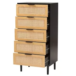 Best Kirklands Home Tara Two-Tone Espresso Rattan Chest