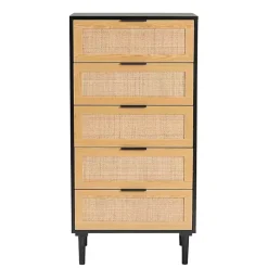 Best Kirklands Home Tara Two-Tone Espresso Rattan Chest