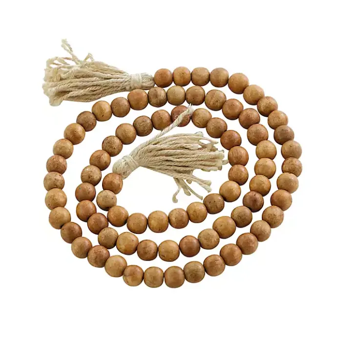 Best Kirklands Home Tasseled Wood Beaded Garland Brown