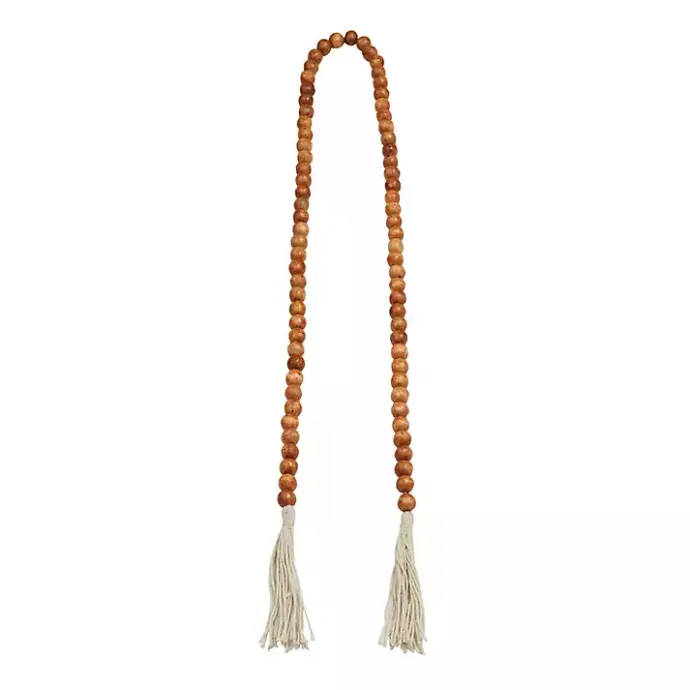 Best Kirklands Home Tasseled Wood Beaded Garland Brown