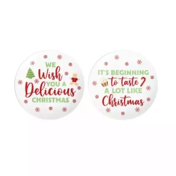 Clearance Kirklands Home Tastes Like Christmas Ceramic Plates, Set of 2
