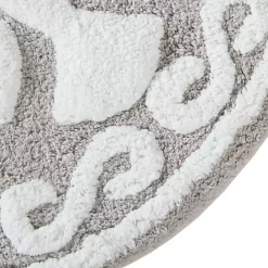 Outlet Kirklands Home Taupe Cotton Tufted Medallion Bath Mat, 25 in. Tan