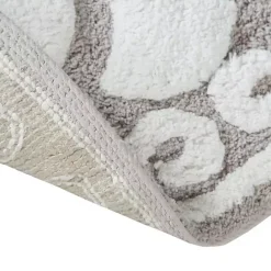 Outlet Kirklands Home Taupe Cotton Tufted Medallion Bath Mat, 25 in. Tan