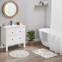 Outlet Kirklands Home Taupe Cotton Tufted Medallion Bath Mat, 25 in. Tan