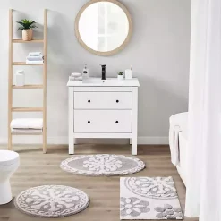 Outlet Kirklands Home Taupe Cotton Tufted Medallion Bath Mat, 25 in. Tan